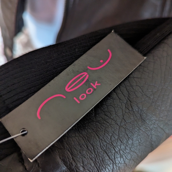 NWT Asymmetrical collar faux leather jacket - Picture 4 of 4